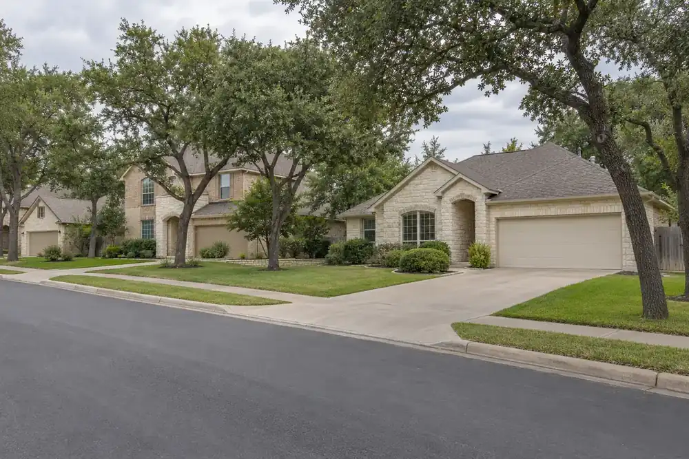 Illustration of a typical residential street in the Brushy Creek, TX area